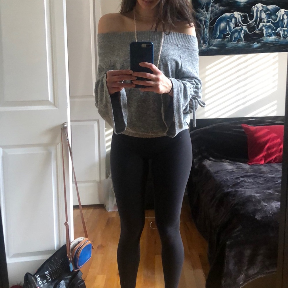 Heather Gray off the shoulder top - Picture 5 of 5
